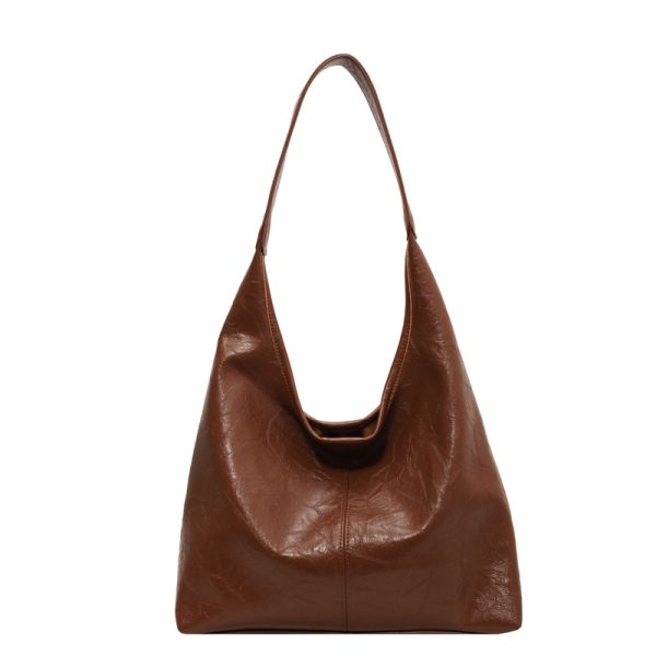Soft PU Leather Quality Underarm Bag Vintage Wine Red Ladies Shoulder Bag Commuter Large Handbag Bolso Mujer Women's Tote Bag - Image 8