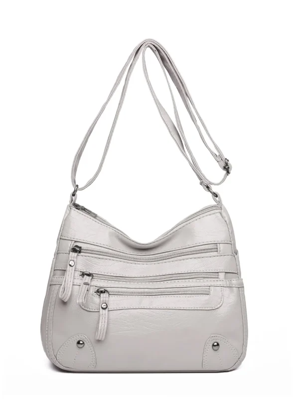 PU Leather Multi Pockets Shoulder Bag - Image 17