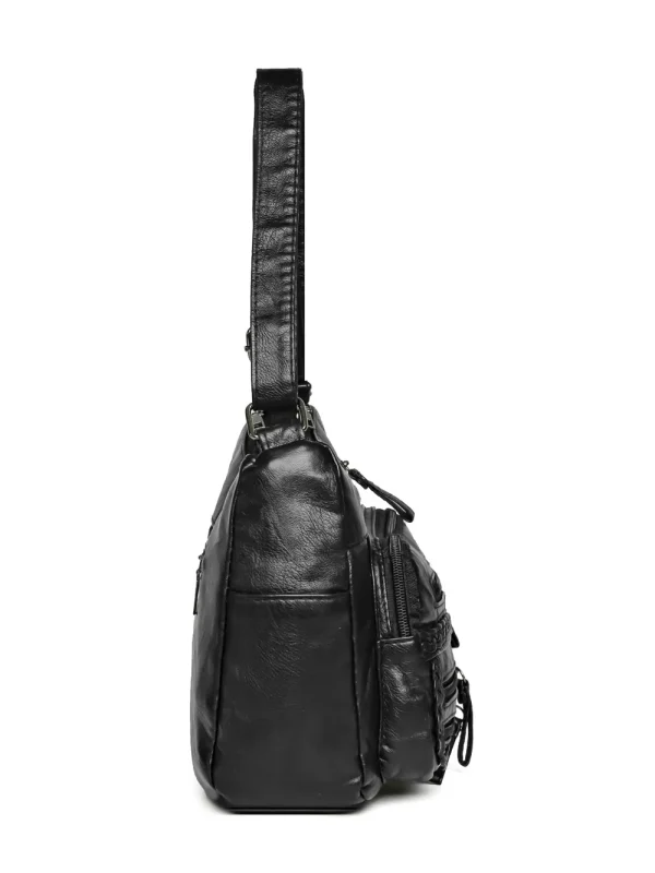Multi Pockets PU Leather Shoulder Bag - Image 17