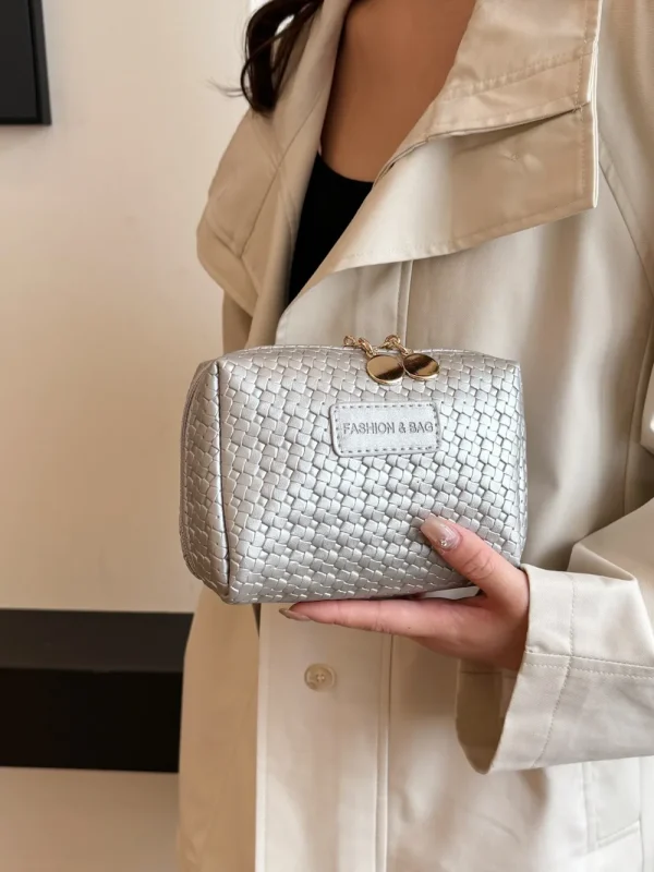 PU Leather Woven Clutch - Image 10
