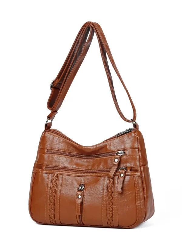PU Leather Adjustable Strap Shoulder Bag - Image 9