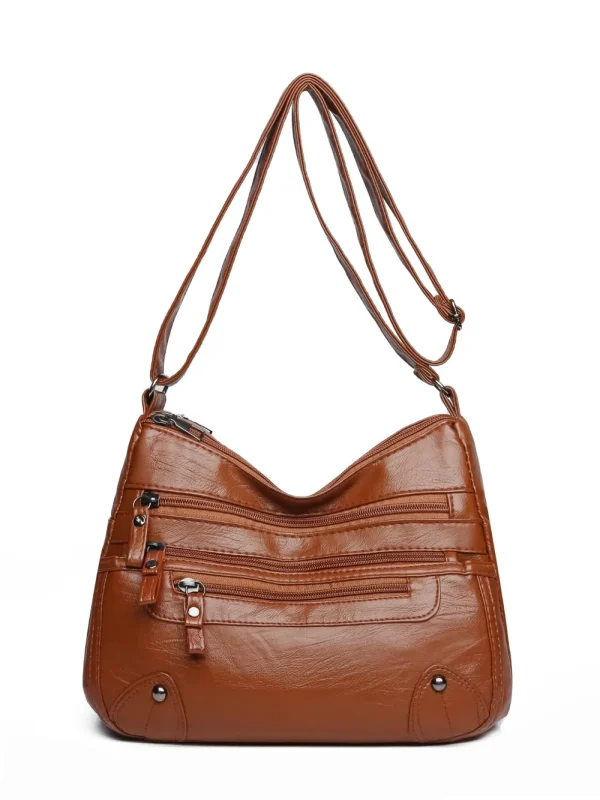PU Leather Multi Pockets Shoulder Bag - Image 2
