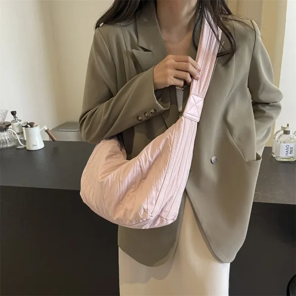 Pleated Dumpling Crossbody Bag - Image 2