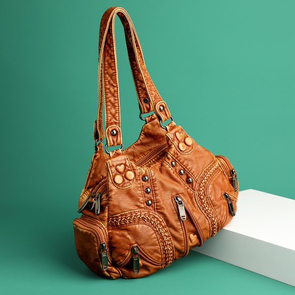 Vintage women's handbag large capacity single shoulder crossbody bag - Image 2