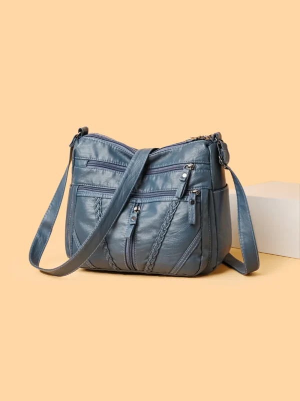 Adjustable Strap PU Leather Shoulder Bag - Image 21