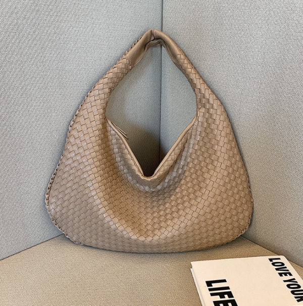 Women Large Leather Hobo Bag Handmade Woven Casual Female Handbag Big Capacity Patchwork Zipper Women Shoulder Bags - Image 15