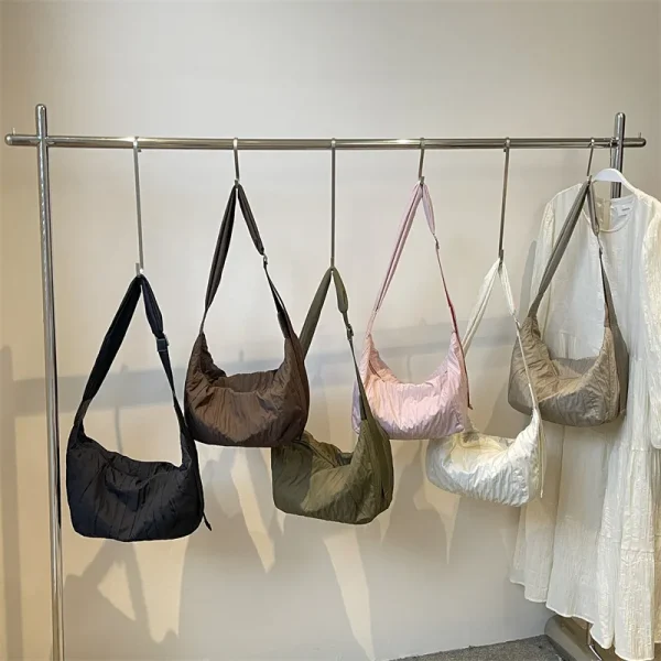 Pleated Dumpling Crossbody Bag - Image 11