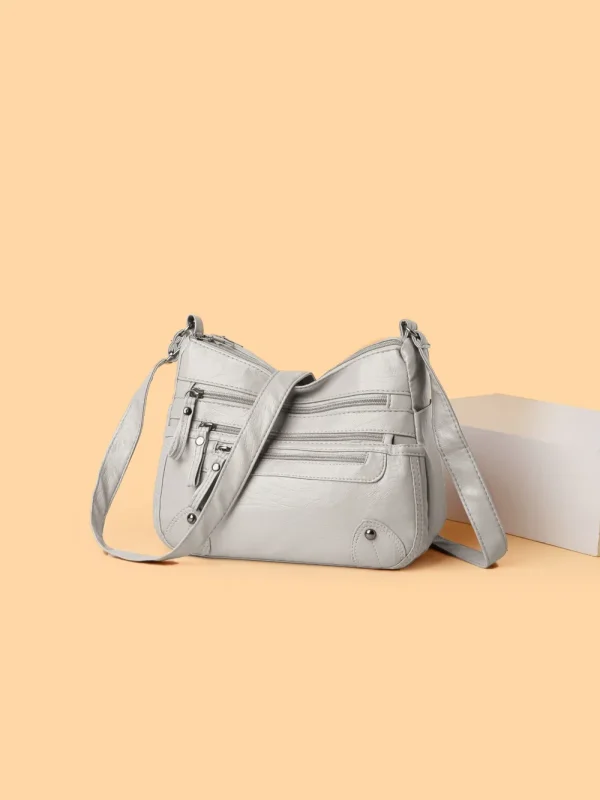 PU Leather Multi Pockets Shoulder Bag - Image 16