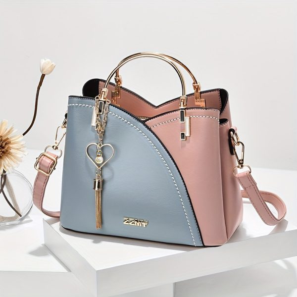 Trendy Handbag Korean Style Color Block Large Capacity Women's Bag Fashion Shoulder Crossbody Bag Wholesale Cross-border Bucket Bag - Image 7
