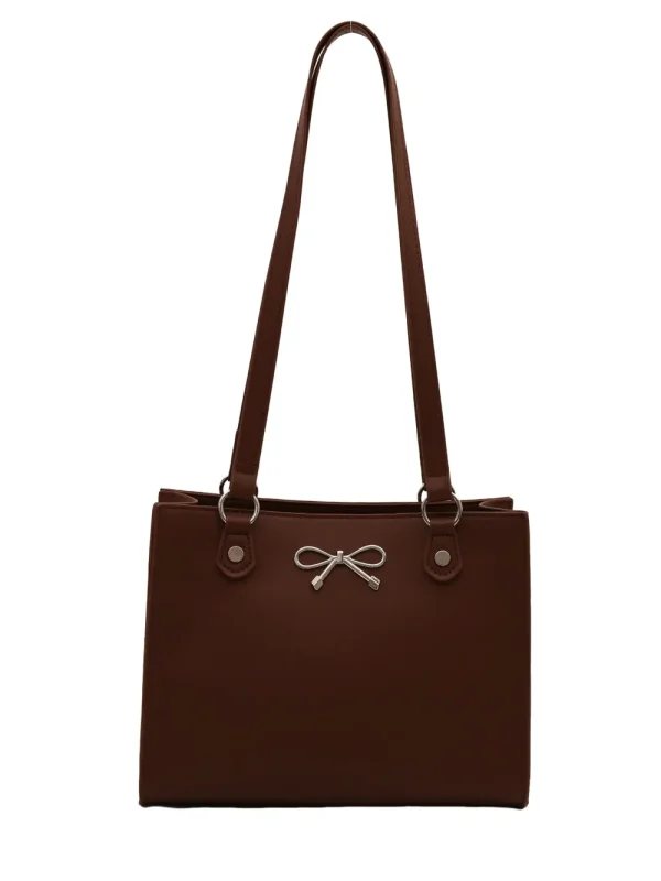 Bow PU Leather Shoulder Bag - Image 10
