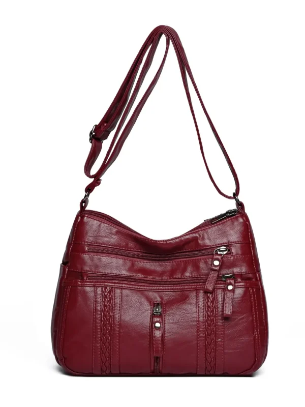 PU Leather Adjustable Strap Shoulder Bag - Image 8