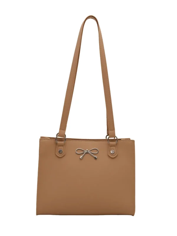 Bow PU Leather Shoulder Bag - Image 13