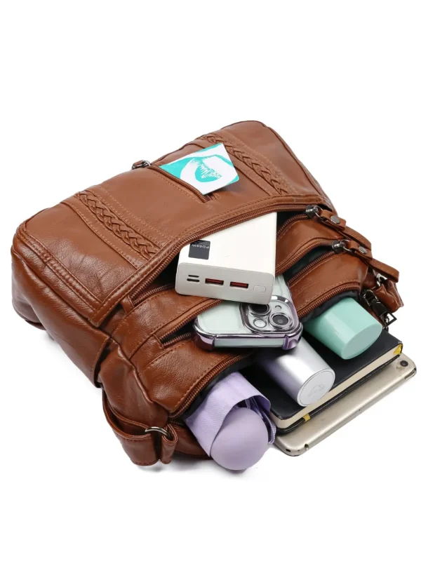 PU Leather Adjustable Strap Shoulder Bag - Image 3
