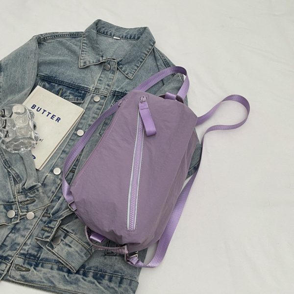 Simple Toast Bag Large Capacity Diagonal Cross Shoulder Small Square Bag Solid Color Sports Yoga Backpack for Students - Image 9