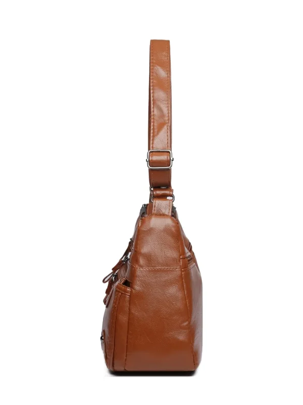 PU Leather Multi Pockets Shoulder Bag - Image 4