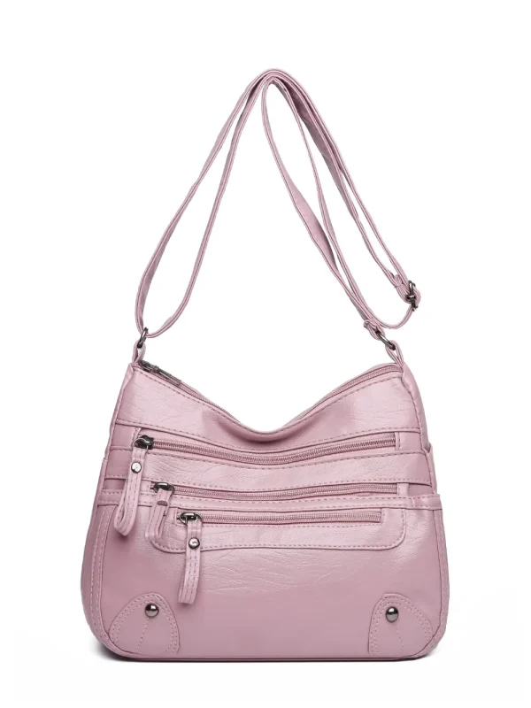PU Leather Multi Pockets Shoulder Bag - Image 13