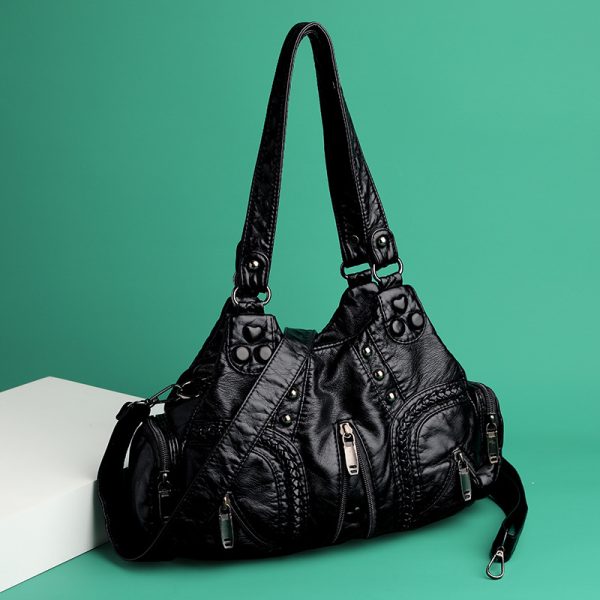 Vintage women's handbag large capacity single shoulder crossbody bag - Image 5
