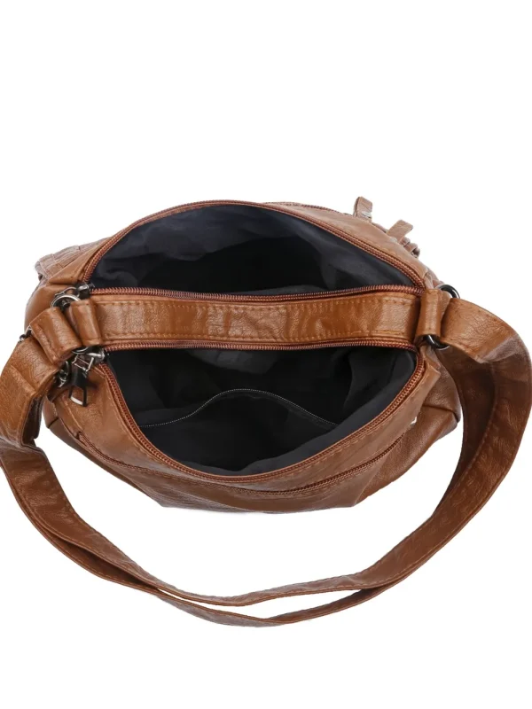 PU Leather Multi Pockets Shoulder Bag - Image 7