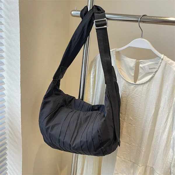 Pleated Dumpling Crossbody Bag - Image 7