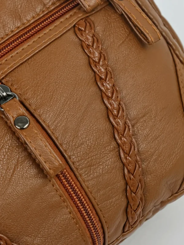 Adjustable Strap PU Leather Shoulder Bag - Image 16