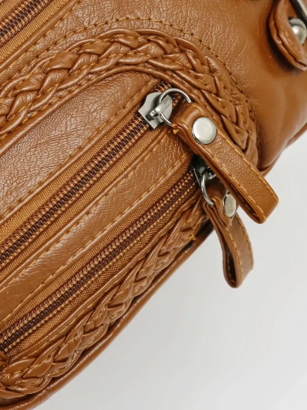 Multi Pockets PU Leather Shoulder Bag - Image 22